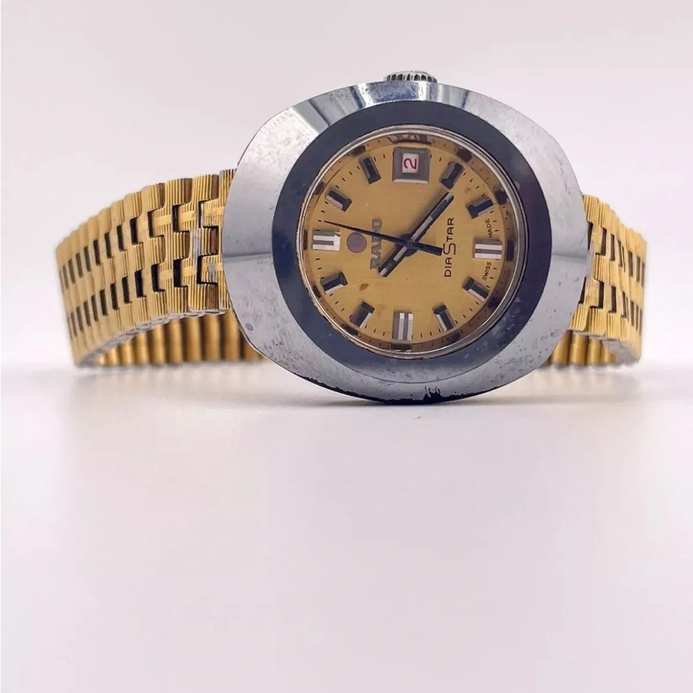 Rado DiaStar Watch Self-winding Cut Glass Date Diamond Vintage Antique #102